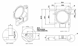 one inch by inch and a quarter drop in isolator outline drawing